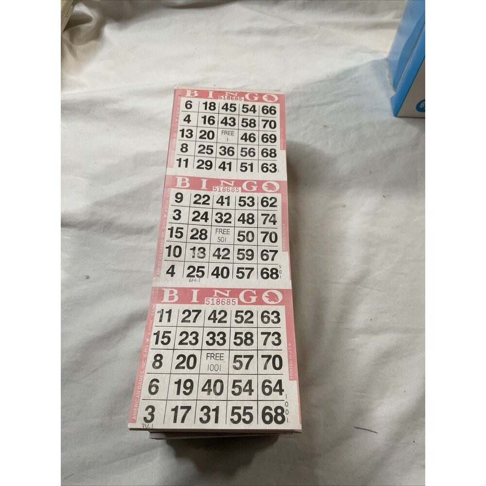 American Games 3 On Pink Bingo Cards 32 Pads Of 25 Sheets Each New